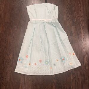 Laundry By Shelli Segal Blue and Pink Strapless Sundress